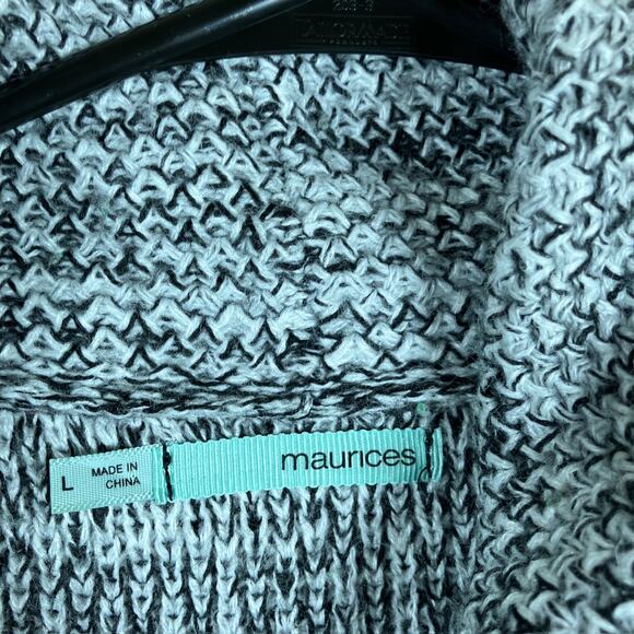 Maurices Womens Sweater Gray Cowl Neck Short Sleeve Knit Pullover Stretch Large - Picture 6 of 12